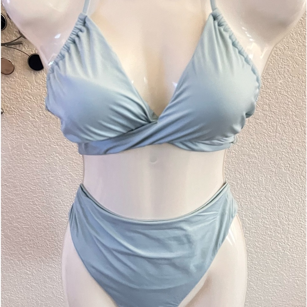 NEW 2 Pc light Blue Bikini Swimwear - Picture 2 of 3